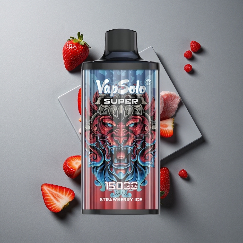 Vapsolo Super 15000 Puffs Capsa Unica Aroma Căpșuni Înghețate cu Încărcare Type-C Vapsolo Super 15000 Puffs Capsa Unica Aroma Căpșuni Înghețate cu Încărcare Type-C