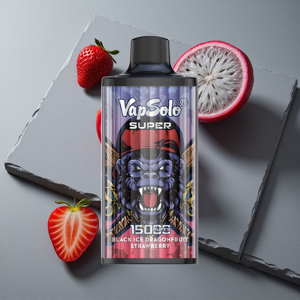 Vapsolo Super 15000 Puffs Dragonfruit Căpșună Gheață Neagră cu 40ml E-Lichid și Port Type-C Vapsolo Super 15000 Puffs Dragonfruit Căpșună Gheață Neagră cu 40ml E-Lichid și Port Type-C