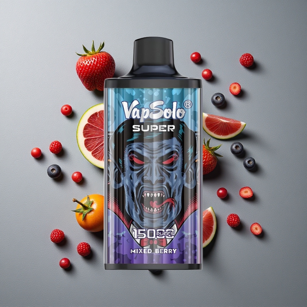 Vapsolo Super 15000 Puffs Mixed Berries (Fructe de Pădure) cu 40ml E-Lichid și Port Type-C Vapsolo Super 15000 Puffs Mixed Berries (Fructe de Pădure) cu 40ml E-Lichid și Port Type-C