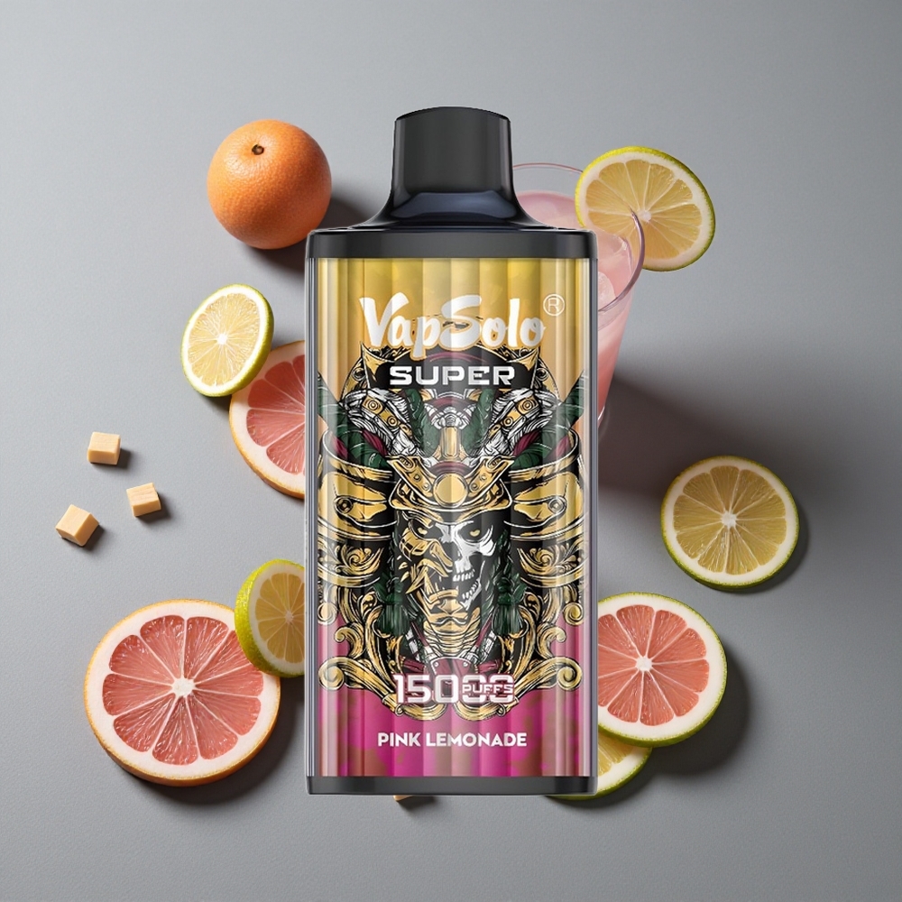 Vapsolo Super 15000 Puffs Portabil cu 40ml Lichid și Super Lămâie Roz Vapsolo Super 15000 Puffs Portabil cu 40ml Lichid și Super Lămâie Roz