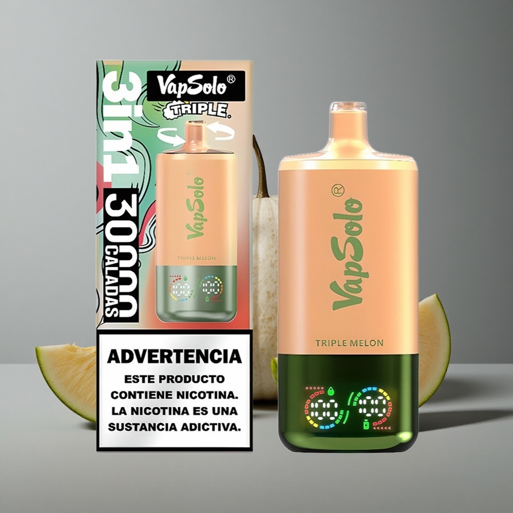VapSolo Triple 30000 Puffs Aroma Triple Pepene cu Port Type-C și 40ml E-Lichid
