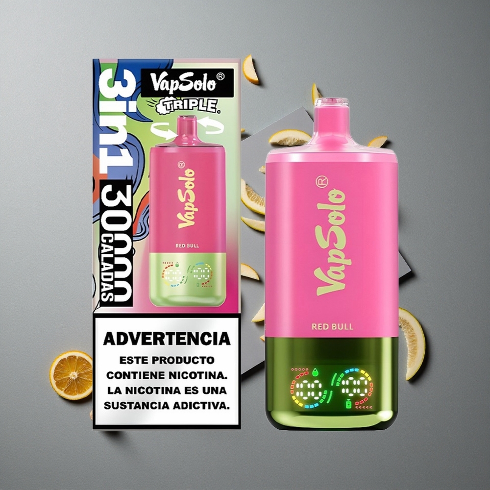 VapSolo Triple 30000 Puffs Disposable Port USB-C 40ml Red Bull