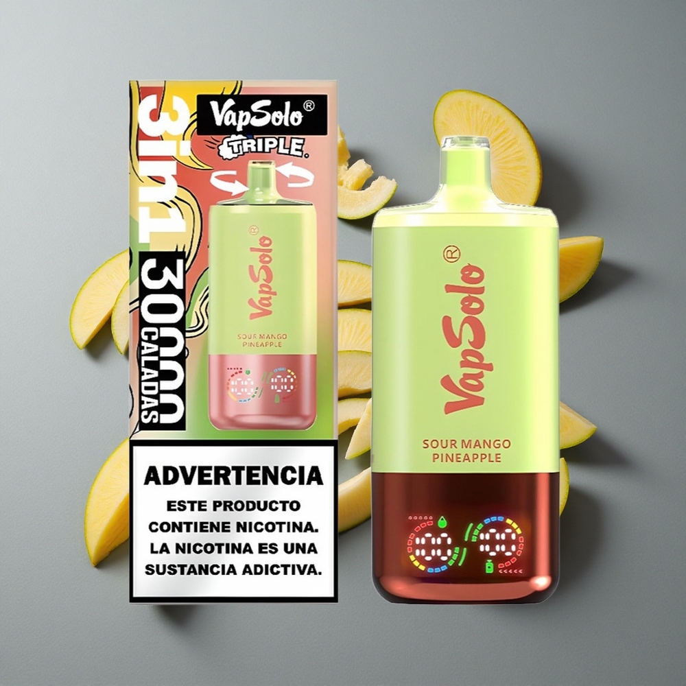 VapSolo Triple 30000 Puffs Mango Ananas Acru Port Type-C