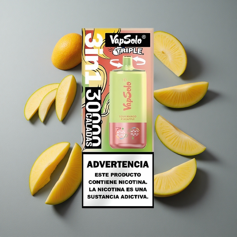VapSolo Triple 30000 Puffs Mango Ananas Acru Port Type-C
