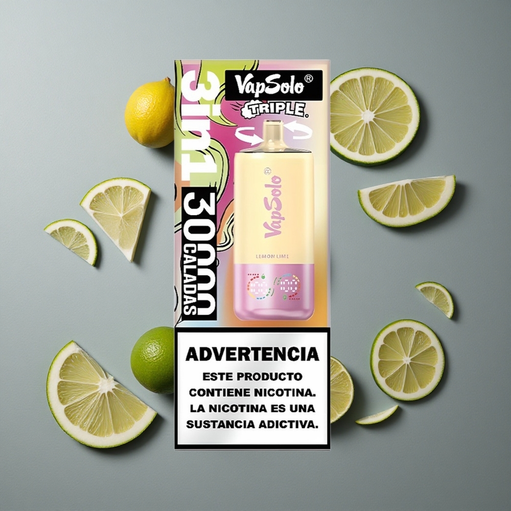 VapSolo Triple 30000 Puffs Port USB-C Lime Lamâie 40ml