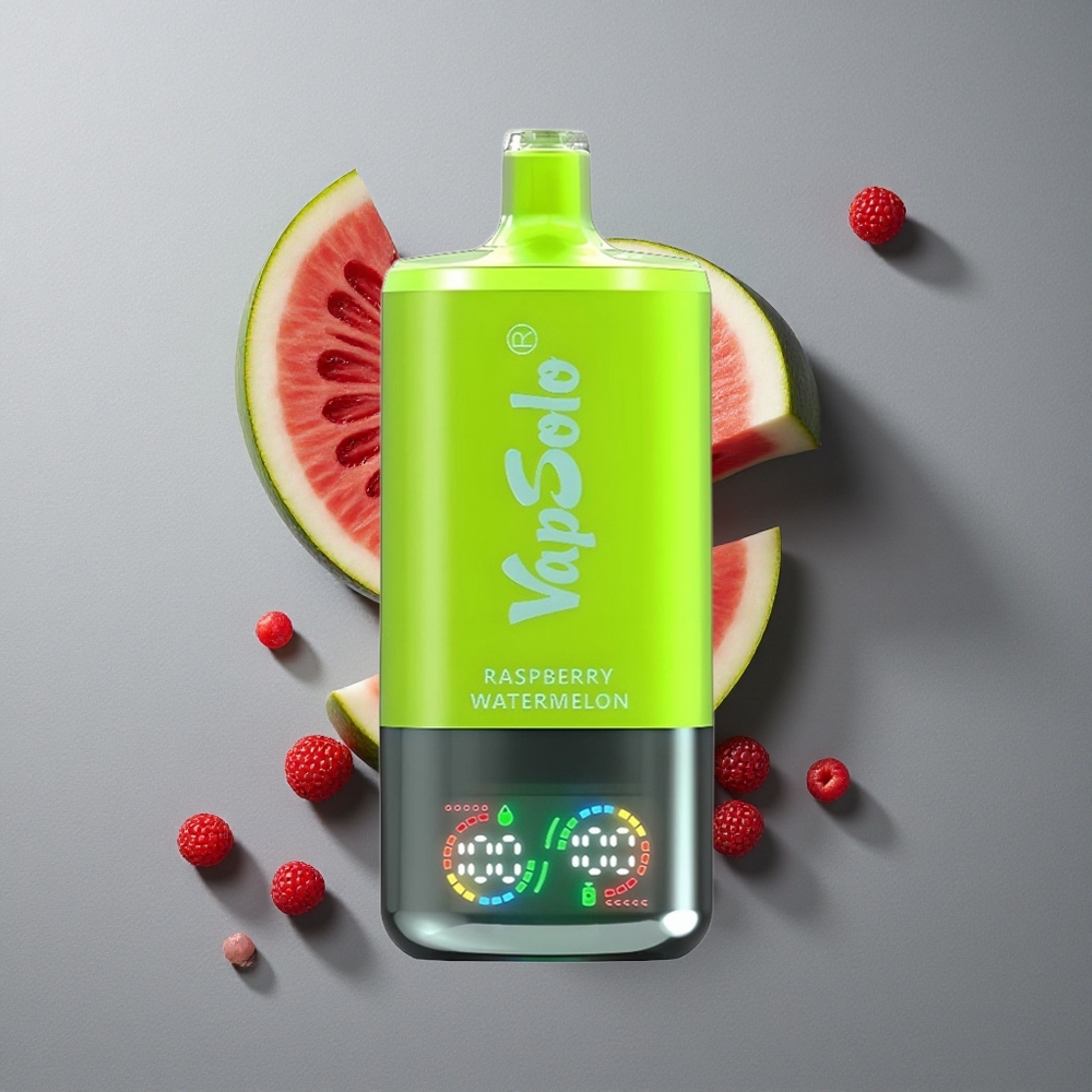 VapSolo Triple 30000 Puffs Zmeură Pepene Verde cu Port Type-C și 40ml E-Lichid VapSolo Triple 30000 Puffs Zmeură Pepene Verde cu Port Type-C și 40ml E-Lichid