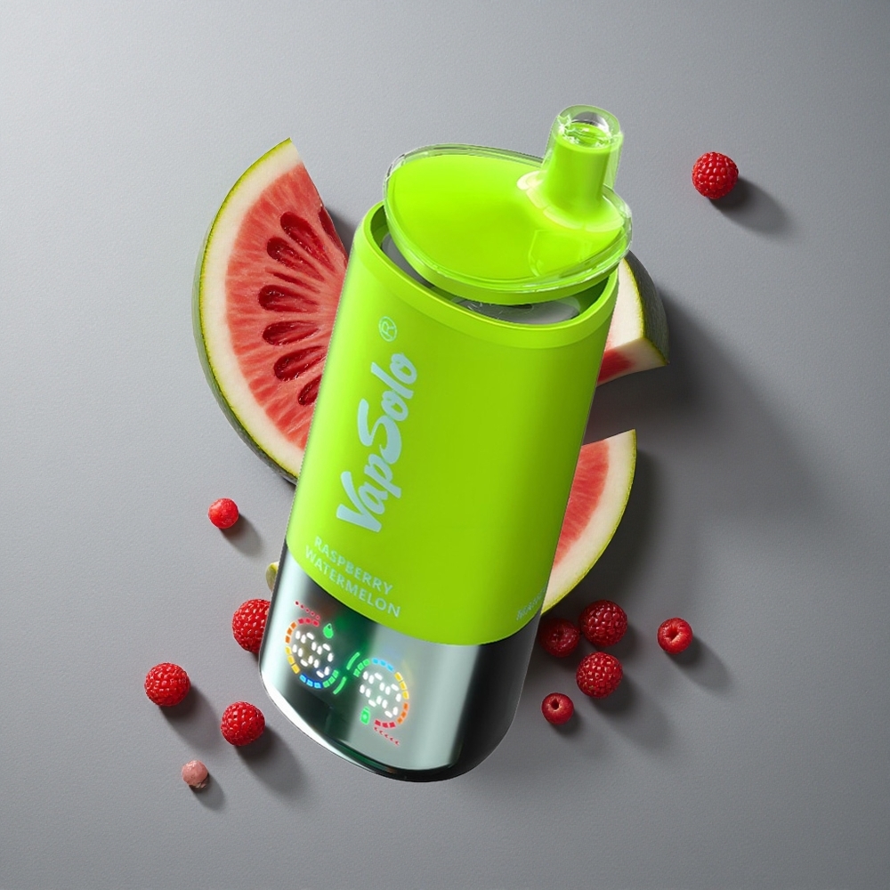 VapSolo Triple 30000 Puffs Zmeură Pepene Verde cu Port Type-C și 40ml E-Lichid
