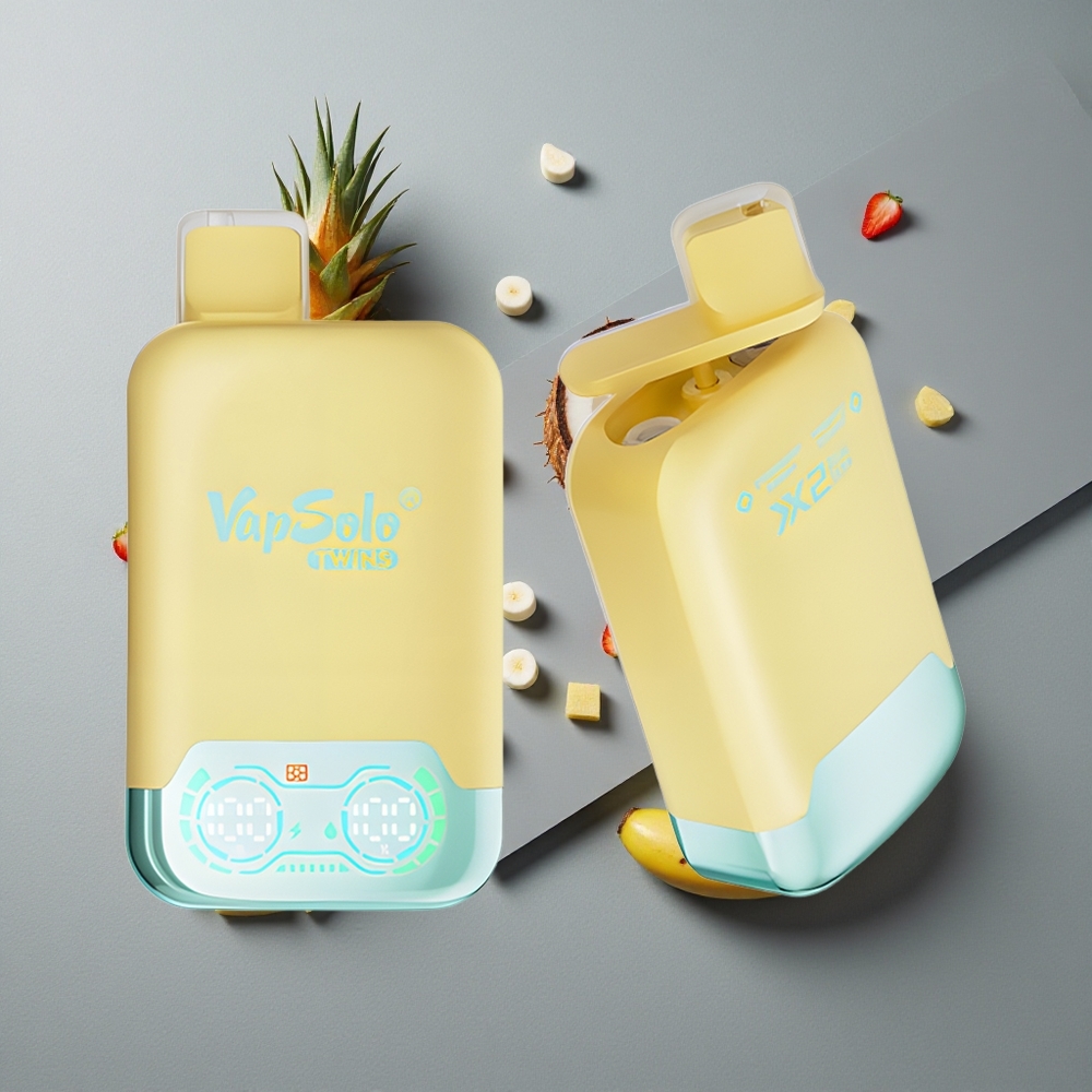 Vapsolo Twins 20000 Puffs Ananas Coco & Căpșună Banană cu Port Type-C Vapsolo Twins 20000 Puffs Ananas Coco & Căpșună Banană cu Port Type-C