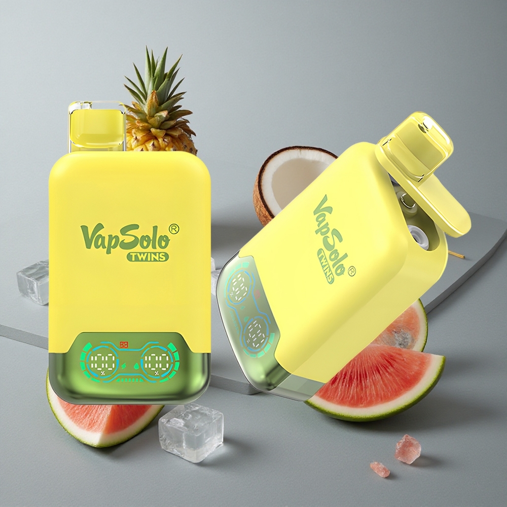 Vapsolo Twins 20000 Puffs Ananas Nuca de Coco & Pepene Gheață cu Port Type-C Vapsolo Twins 20000 Puffs Ananas Nuca de Coco & Pepene Gheață cu Port Type-C