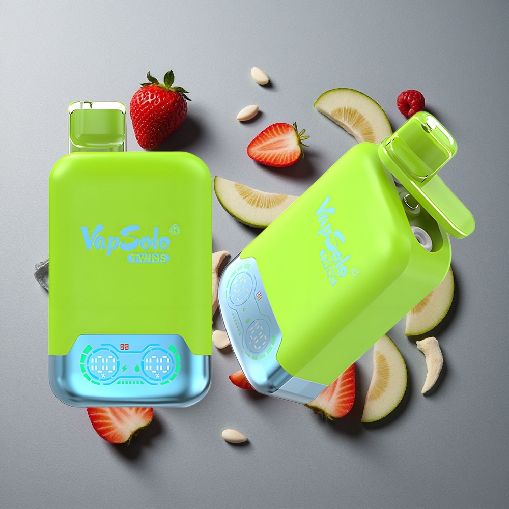 Vapsolo Twins 20000 Puffs Capsuni Kiwi & Zmeură Cireș Gheață Port Type-C Vapsolo Twins 20000 Puffs Capsuni Kiwi & Zmeură Cireș Gheață Port Type-C