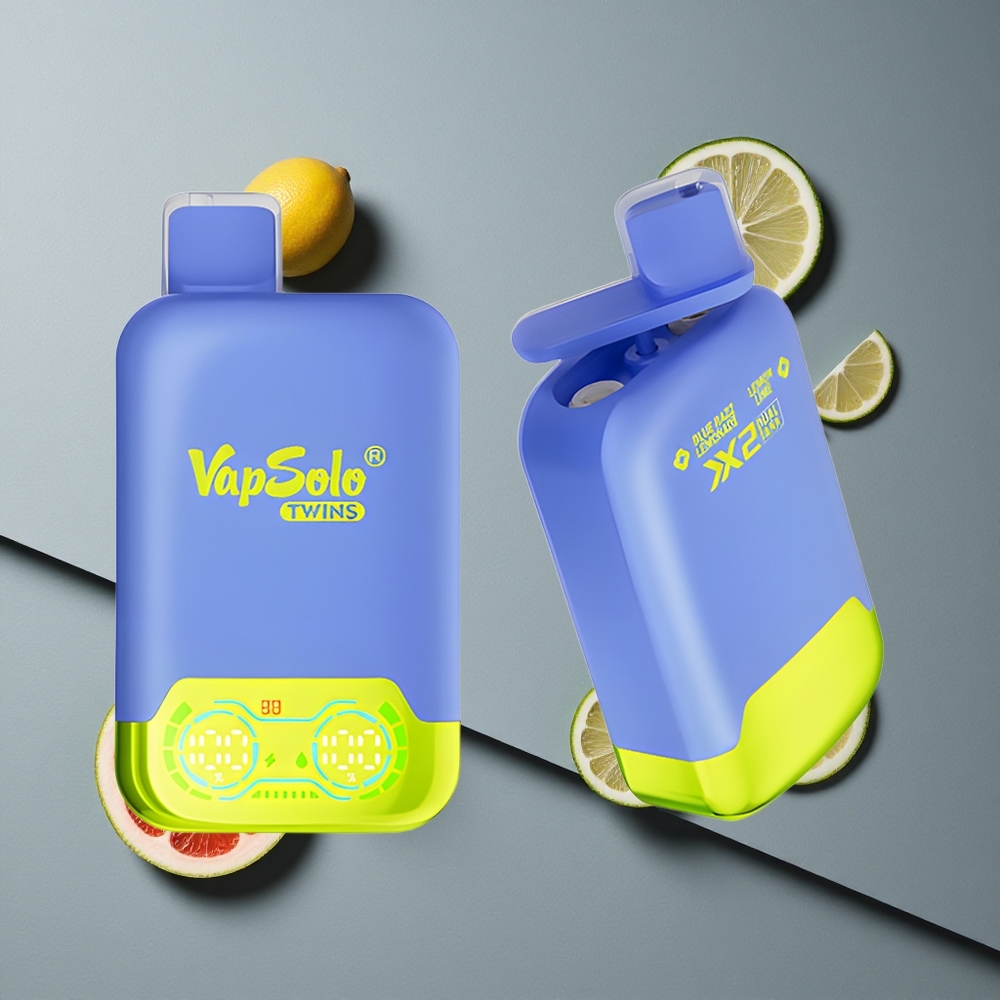 Vapsolo Twins 20000 Puffs Lamaie Verde și Zmeură Albastră cu 40 ml E-Lichid Vapsolo Twins 20000 Puffs Lamaie Verde și Zmeură Albastră cu 40 ml E-Lichid