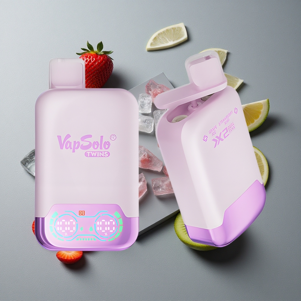 Vapsolo Twins 20000 Puffs Port USB-C și Aroma Strugure Înghețat & Căpșună Kiwi cu Nicotină 20 mg/ml & 50 mg/ml Vapsolo Twins 20000 Puffs Port USB-C și Aroma Strugure Înghețat & Căpșună Kiwi cu Nicotină 20 mg/ml & 50 mg/ml