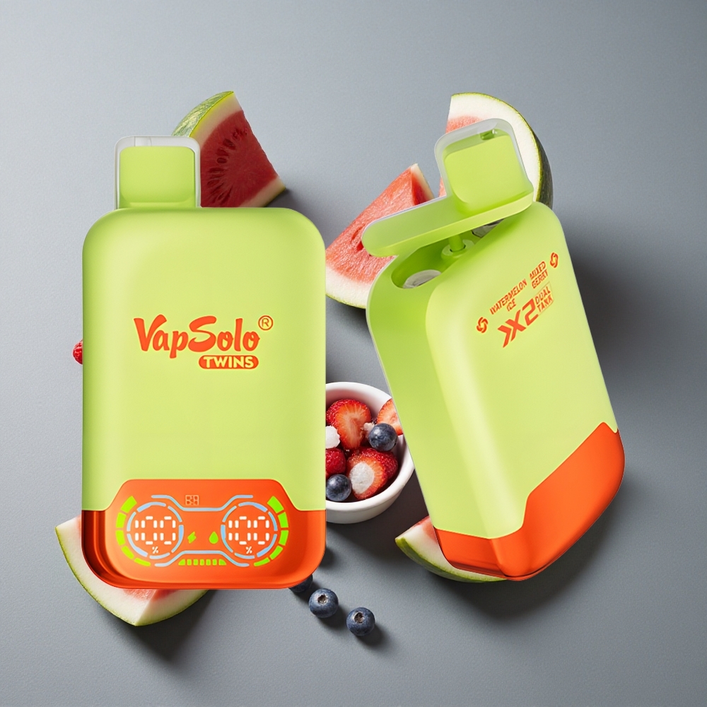 Vapsolo Twins 20000 Puffs Port de Încărcare Type-C Watermelon Gheață & Fructe Mixte Vapsolo Twins 20000 Puffs Port de Încărcare Type-C Watermelon Gheață & Fructe Mixte