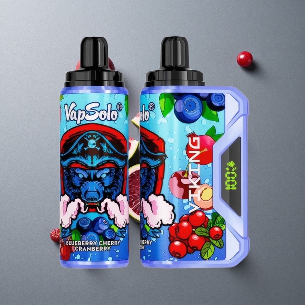 VapSolo VIKING 12000 Puffs Vape de unică folosință Afină Cireașă Merișor cu 22ml E-Lichid și Port Type-C VapSolo VIKING 12000 Puffs Vape de unică folosință Afină Cireașă Merișor cu 22ml E-Lichid și Port Type-C