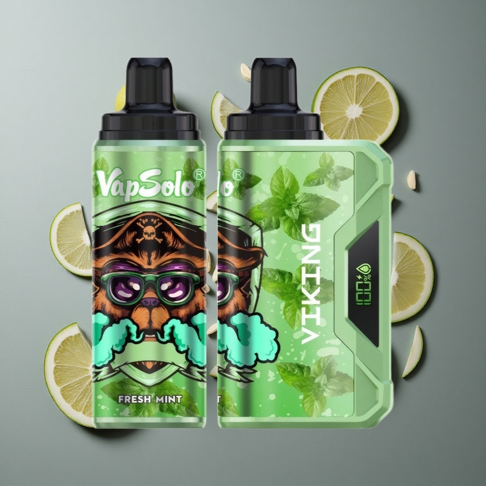 VapSolo VIKING 12000 Puffs Vape de unică folosință Mentă Proaspătă cu 22ml E-Lichid și Port Type-C VapSolo VIKING 12000 Puffs Vape de unică folosință Mentă Proaspătă cu 22ml E-Lichid și Port Type-C