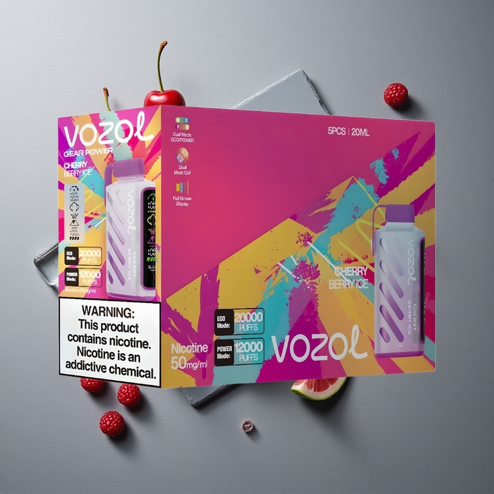 VOZOL Gear Power 20000 Puffs Afine Cireșă Gheață cu Tehnologia S.i.L.C. Tech