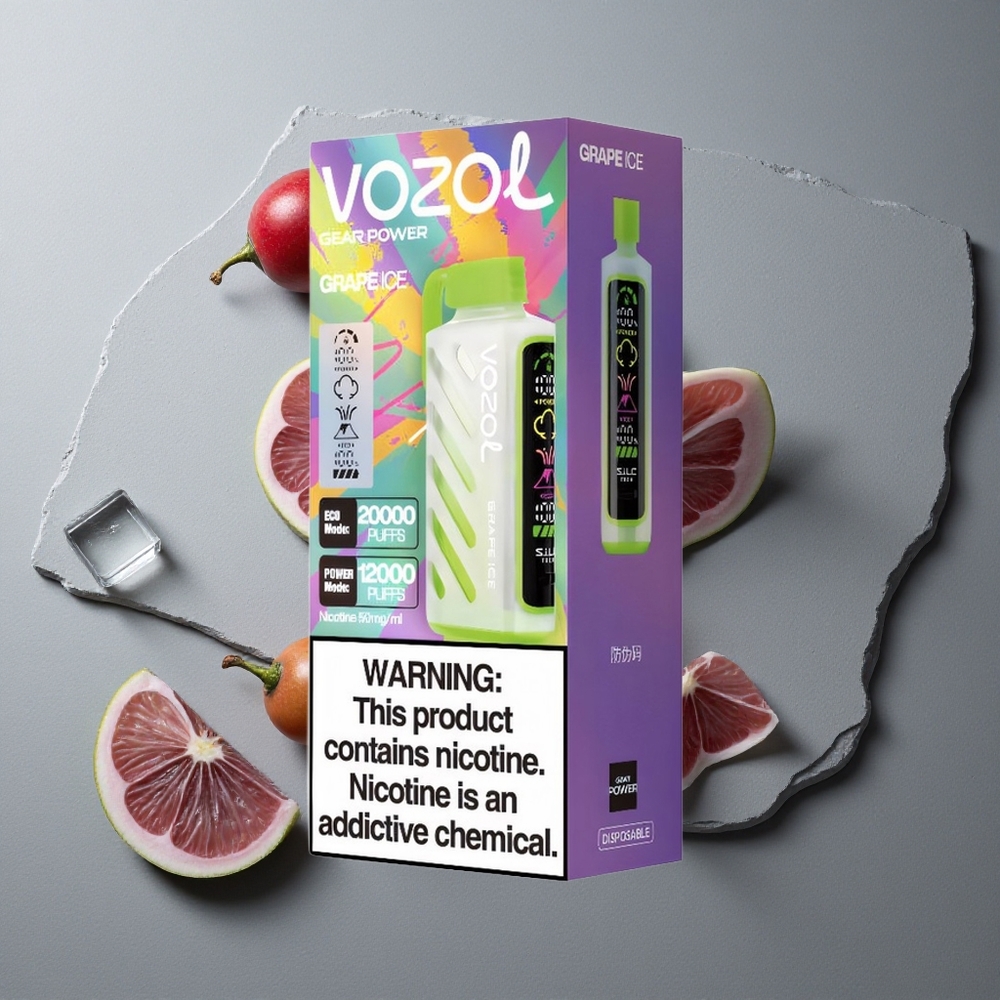 VOZOL Gear Power 20000 Puffs Afine Gheață S.i.L.C. Tech Dual Mesh Coil