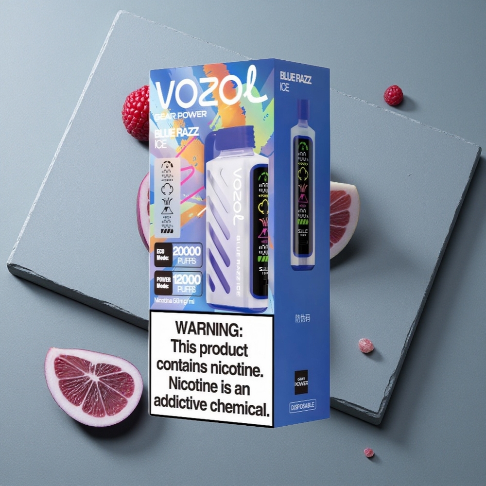 VOZOL Gear Power 20000 Puffs Dual Mesh Coil Afinează Gheață Albastră
