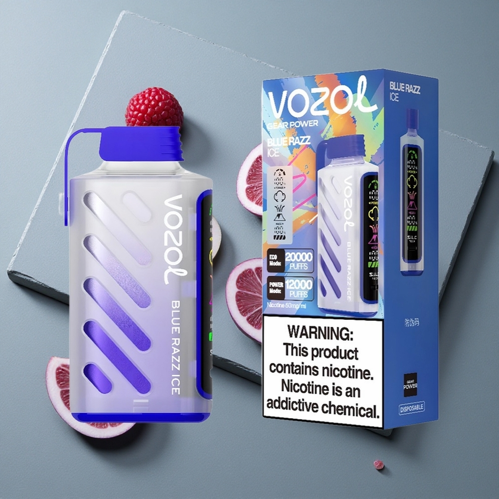 VOZOL Gear Power 20000 Puffs Dual Mesh Coil Afinează Gheață Albastră