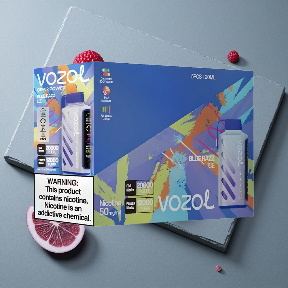 VOZOL Gear Power 20000 Puffs Dual Mesh Coil Afinează Gheață Albastră