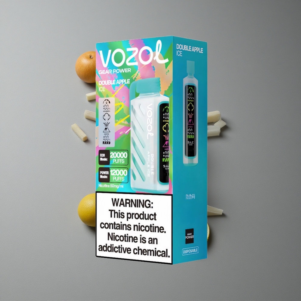 VOZOL Gear Power 20000 Puffs Dual Mesh Coil Măr Dublu Înghețat