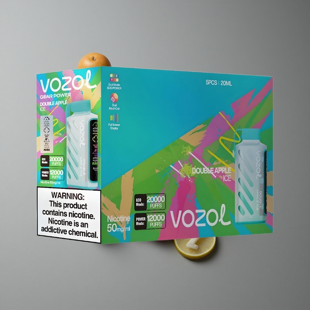 VOZOL Gear Power 20000 Puffs Dual Mesh Coil Măr Dublu Înghețat