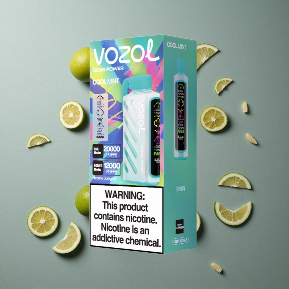 VOZOL Gear Power 20000 Puffs Mentă Răcoritoare cu Tehnologia S.i.L.C. Tech și Dual Mesh Coil