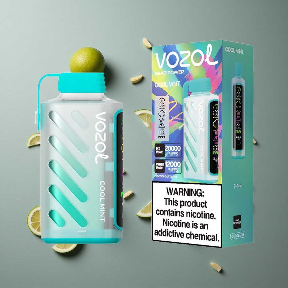 VOZOL Gear Power 20000 Puffs Mentă Răcoritoare cu Tehnologia S.i.L.C. Tech și Dual Mesh Coil