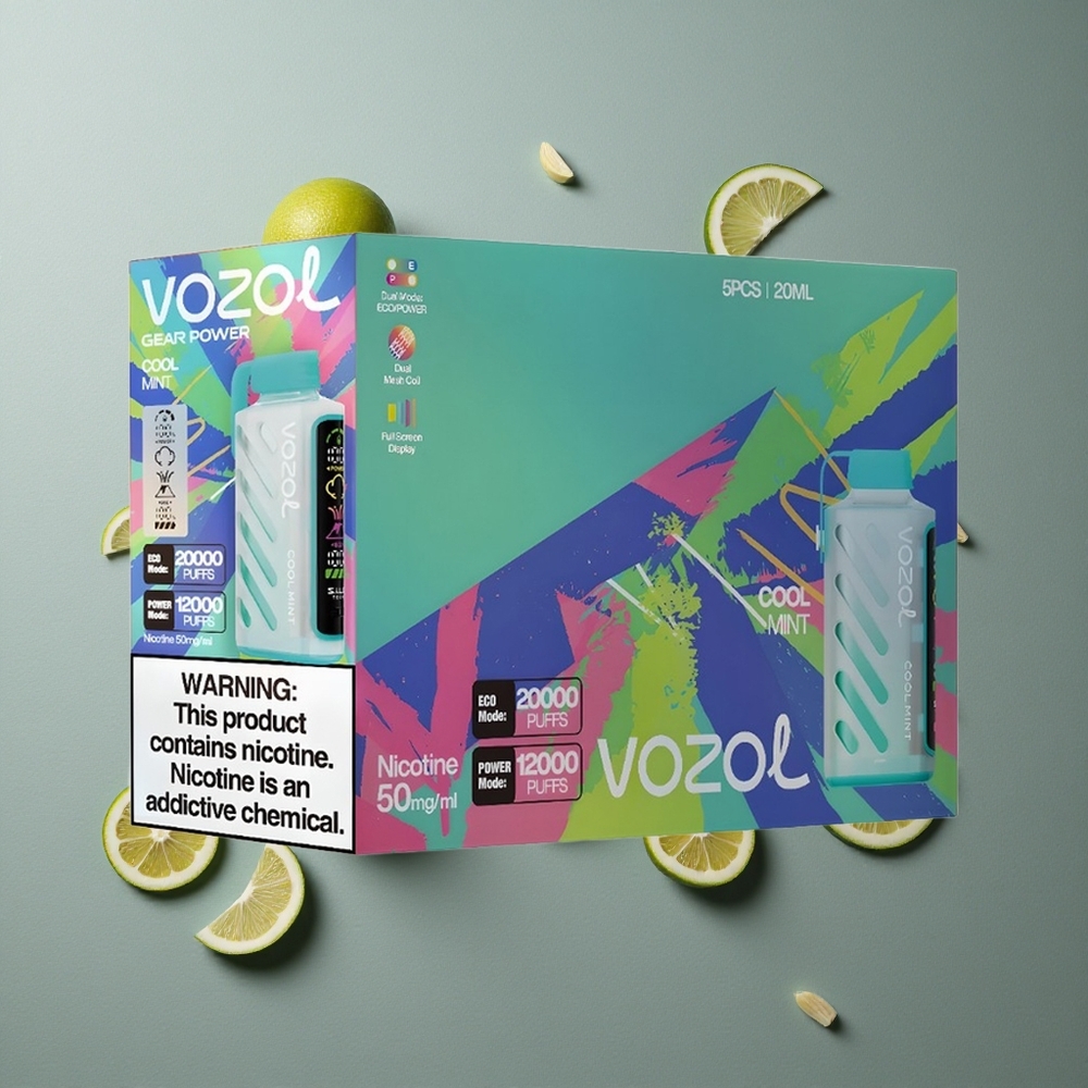VOZOL Gear Power 20000 Puffs Mentă Răcoritoare cu Tehnologia S.i.L.C. Tech și Dual Mesh Coil