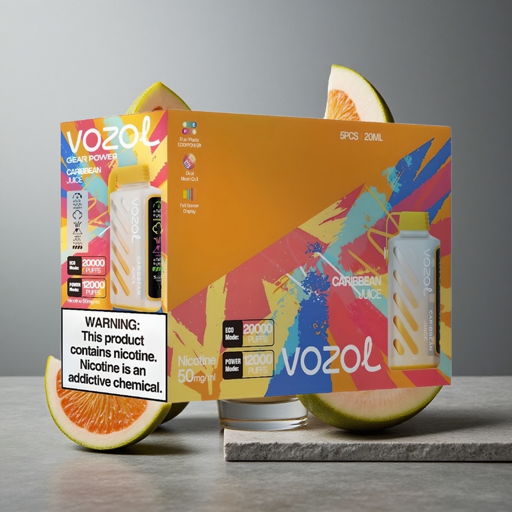 VOZOL Gear Power 20000 Puffs Suc Caribbean Afișaj Ecran Complet