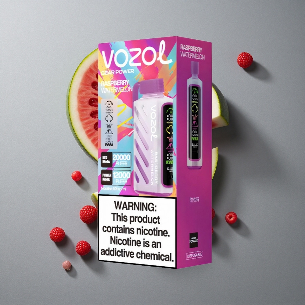 VOZOL Gear Power 20000 Puffs Zmeură Pepene Verde cu Dual Mesh Coil și 20mL