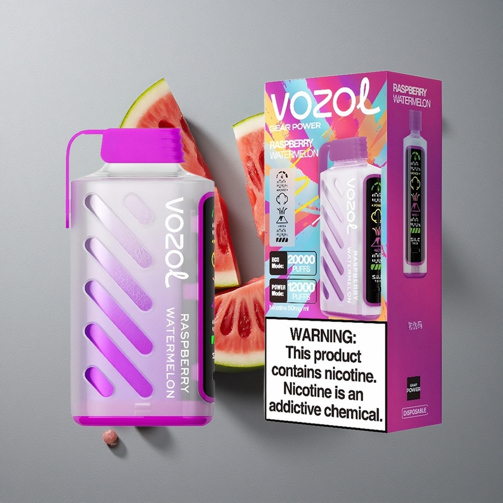 VOZOL Gear Power 20000 Puffs Zmeură Pepene Verde cu Dual Mesh Coil și 20mL