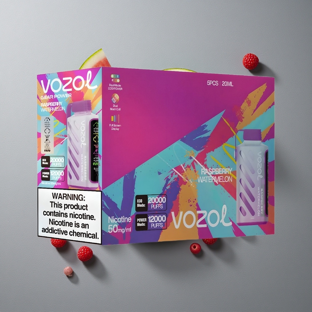 VOZOL Gear Power 20000 Puffs Zmeură Pepene Verde cu Dual Mesh Coil și 20mL