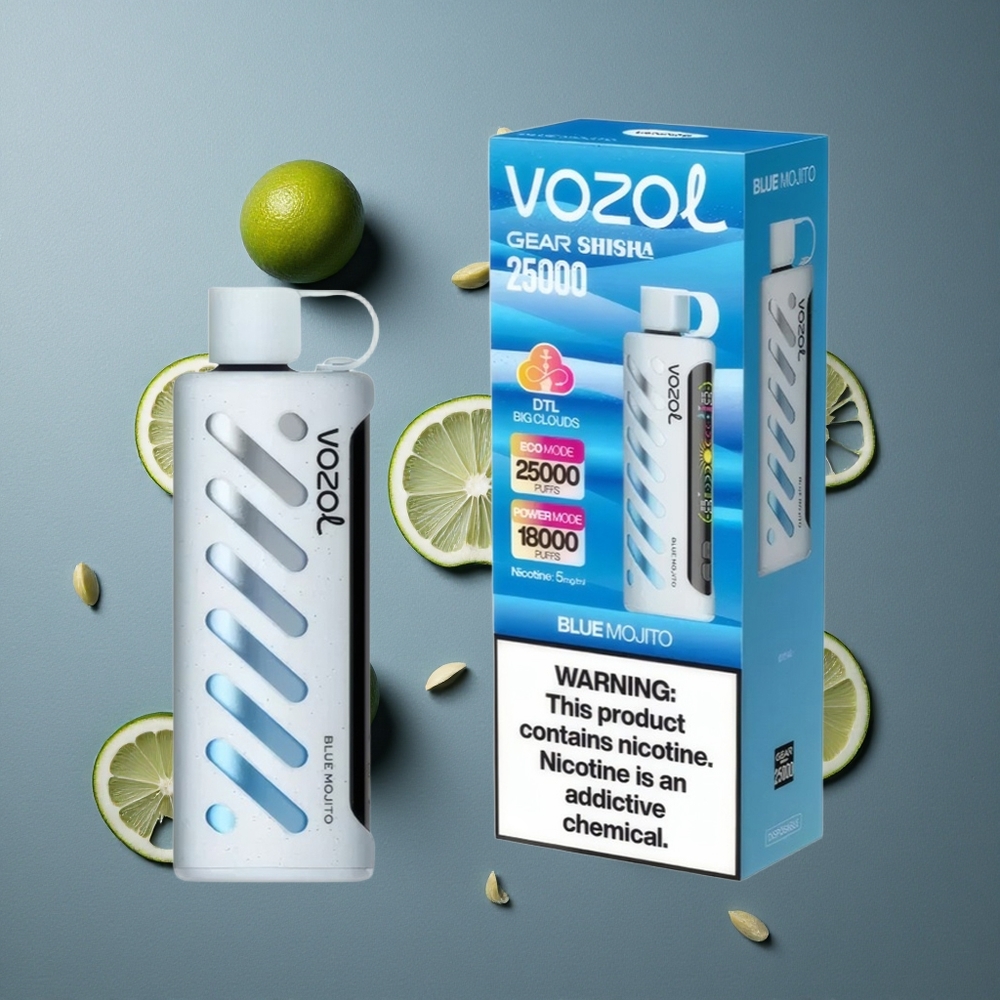 VOZOL Gear Shisha 25000 Puffs Aromă: 30 de Arome Delicioase Battery: 1000mAh Vape de unică folosință Blue Mojito