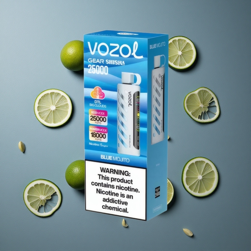 VOZOL Gear Shisha 25000 Puffs Aromă: 30 de Arome Delicioase Battery: 1000mAh Vape de unică folosință Blue Mojito