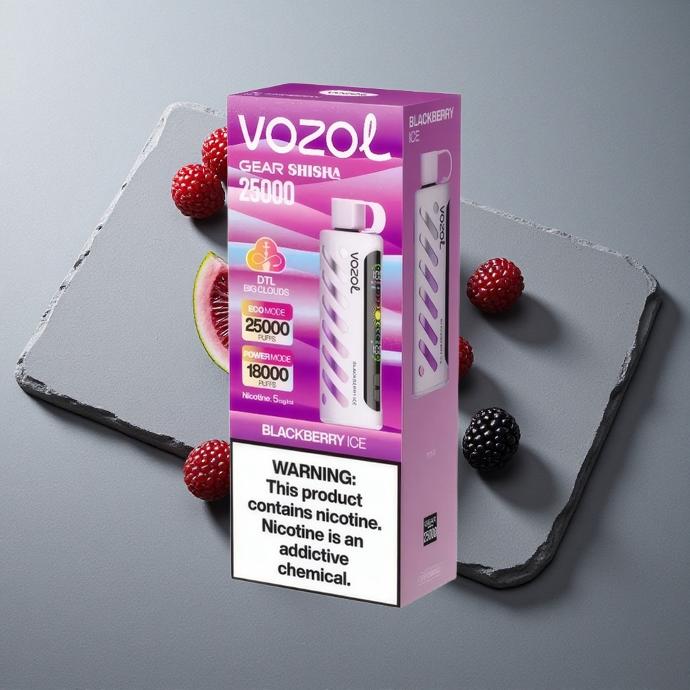 VOZOL Gear Shisha 25000 Puffs Aroma Zmeură Înghețată cu 30 de Arome și Tehnologia S.i.L.C