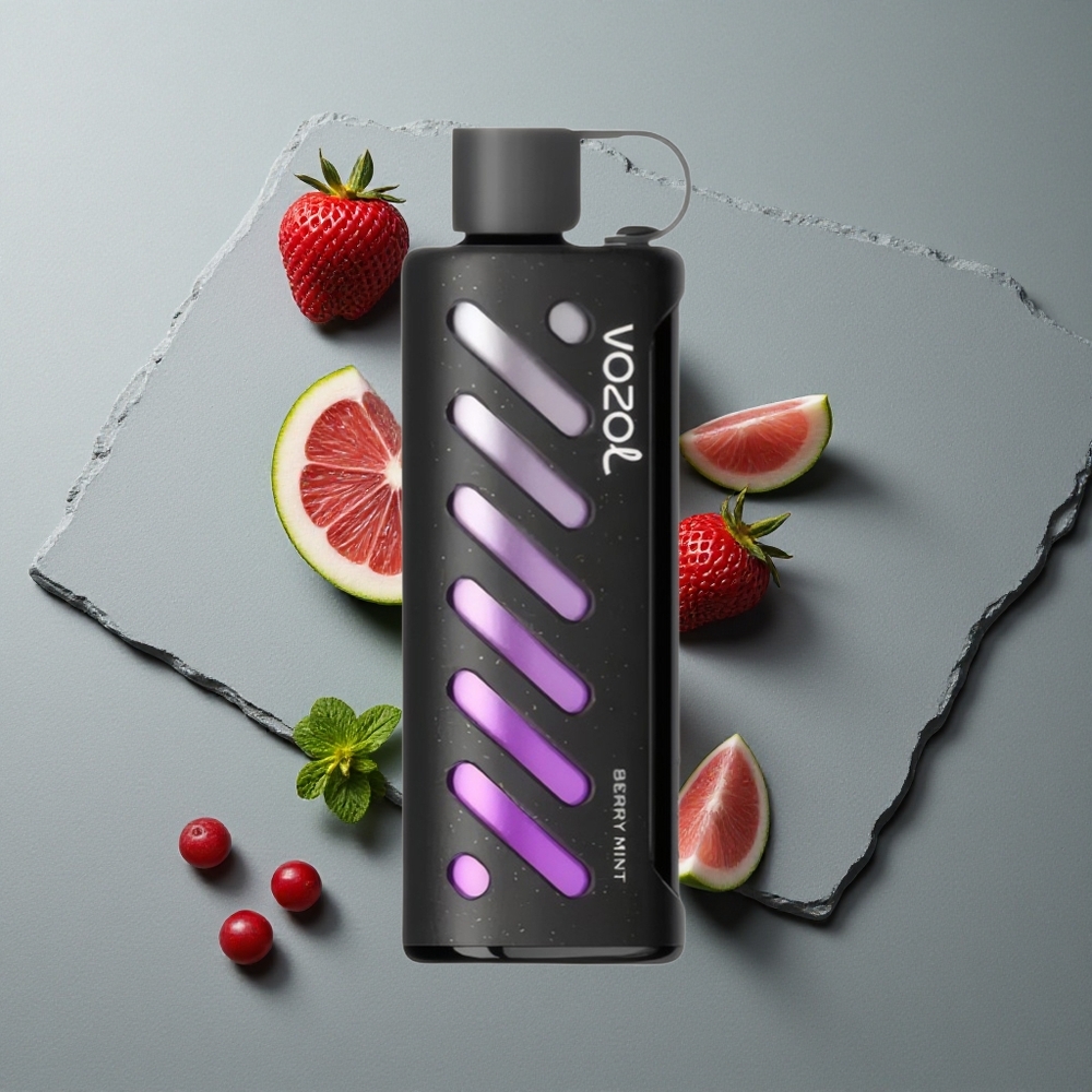 VOZOL Gear Shisha 25000 Puffs Aroma de Mentă cu Zmeură și Tehnologia S.i.L.C