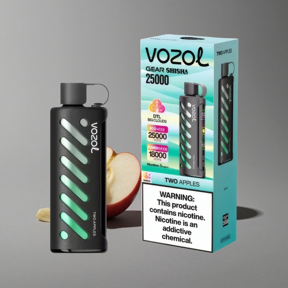 VOZOL Gear Shisha 25000 Puffs Două Mere cu 30 de Arome Delicioase și S.i.L.C Tech
