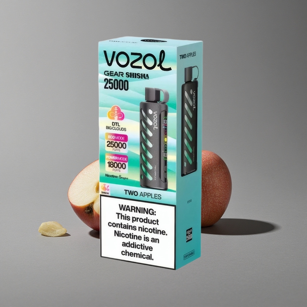 VOZOL Gear Shisha 25000 Puffs Două Mere cu 30 de Arome Delicioase și S.i.L.C Tech