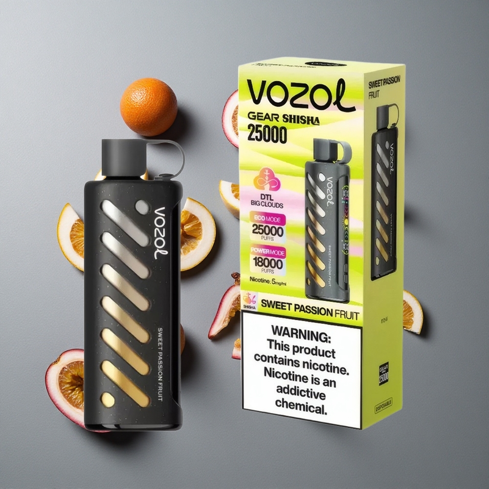 VOZOL Gear Shisha 25000 Puffs Dulce Fructul Pasiunii cu 30 de Arome și S.i.L.C Tech