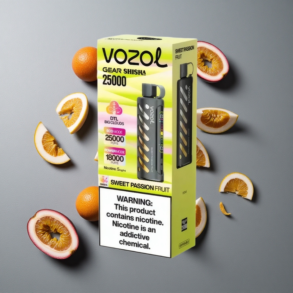 VOZOL Gear Shisha 25000 Puffs Dulce Fructul Pasiunii cu 30 de Arome și S.i.L.C Tech