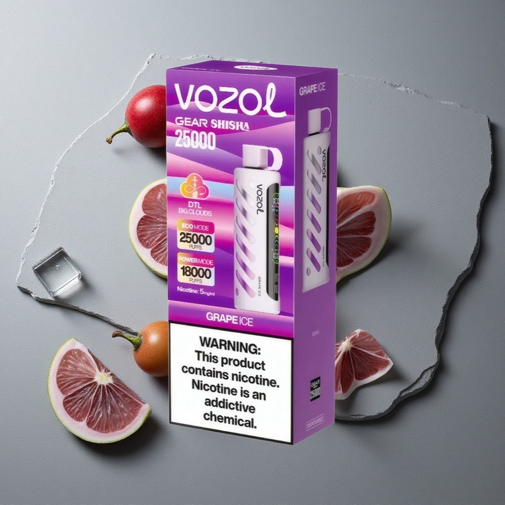 VOZOL Gear Shisha 25000 Puffs Gheață de Struguri cu 30 de Arome și Tehnologia S.i.L.C