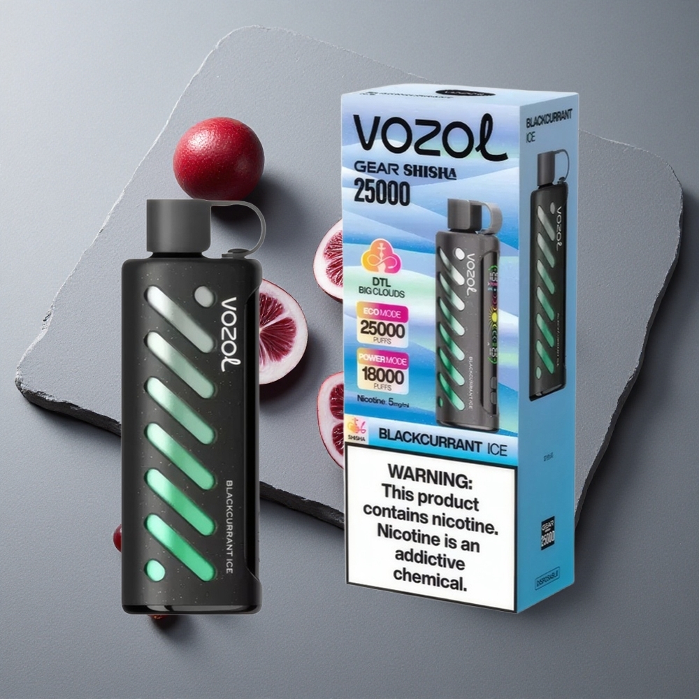 VOZOL Gear Shisha 25000 Puffs Glaze Zmeură Gheață cu Tehnologia S.i.L.C Tech