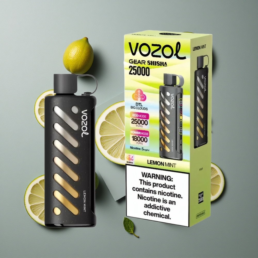 VOZOL Gear Shisha 25000 Puffs Mentă Lămâie cu 30 de Arome și S.i.L.C Tech